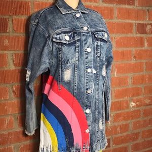 all we need is love denim jacket